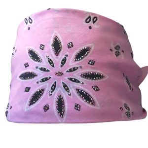 Women's Pink Paisley Biker Bling Bandana